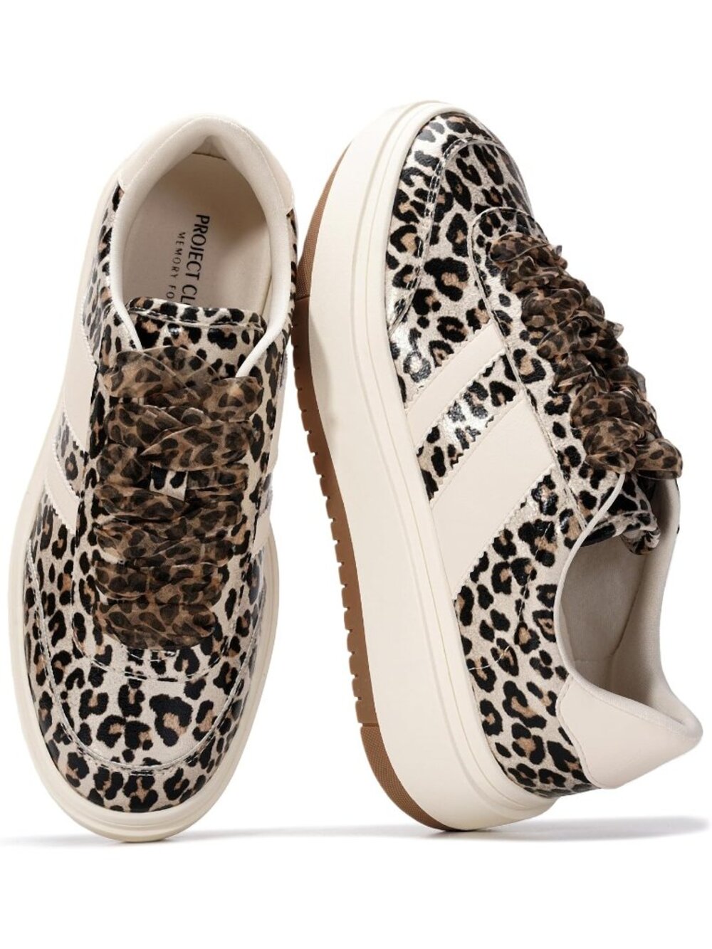 Project Cloud Women's Leopard Memory Foam Insole Footwear Platform Sneaker Shoes